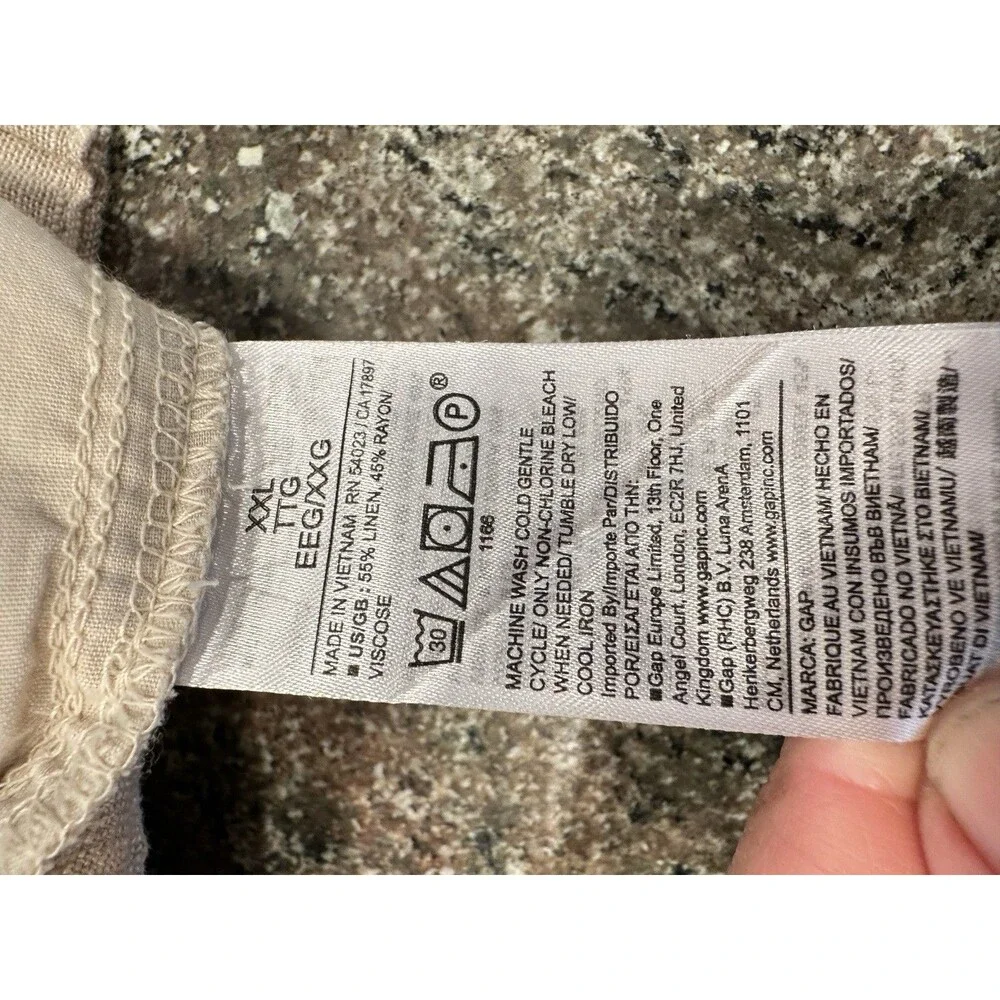 NWT Gap Linen Flax Wide Leg Pull On Pants Women's XL coastal summer pants - Picture 7 of 15
